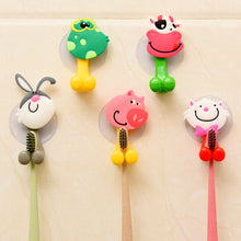 Load image into Gallery viewer, Cartoon sucker toothbrush holder suction hooks Multifunctional Animal suction cup Children bathroom set accessories Eco-Friendly
